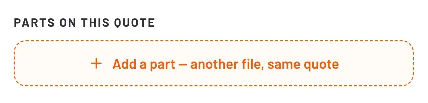 Parts on this quote section with an Add a part button